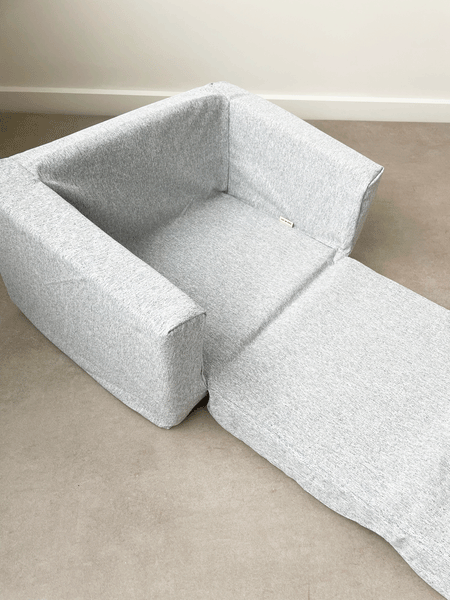 Silver Tweed Kids Flip Out Sofa Cover