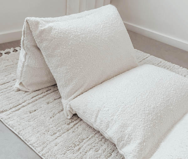 Cream Boucle Pillow Lounger Cover
